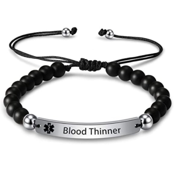Blood Thinner Natural Stone Beaded Medical ID - Picture 1 of 7